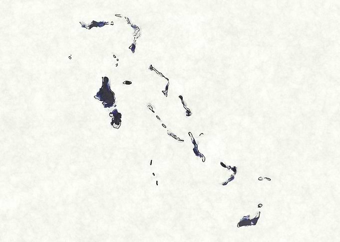Bahamas watercolor map