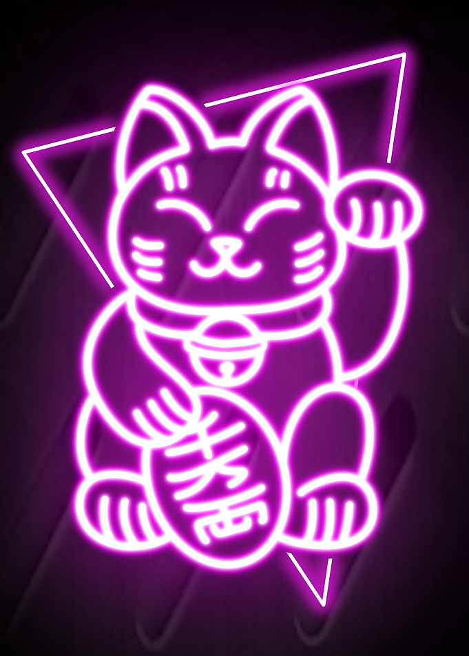 Neon Maneki-Neko