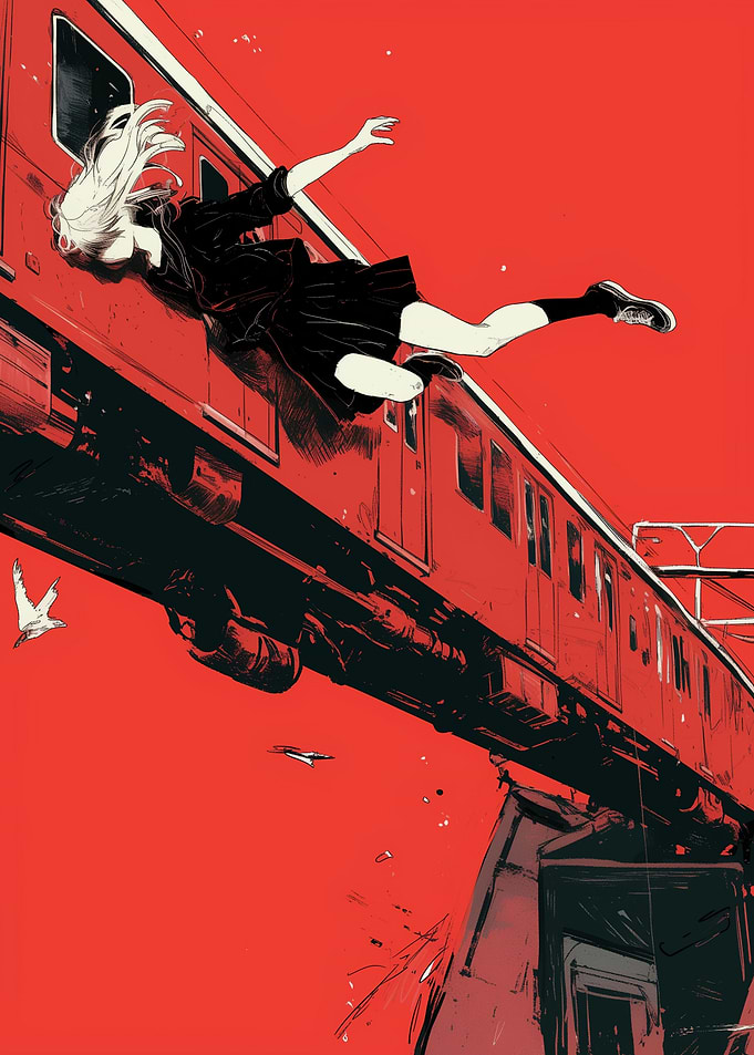 Falling Girl Anime Art