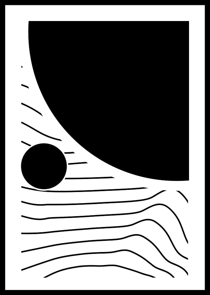 Abstract Black and White Art