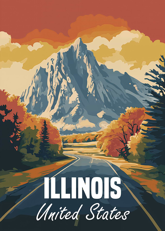 Illinois Mountain Road Poster