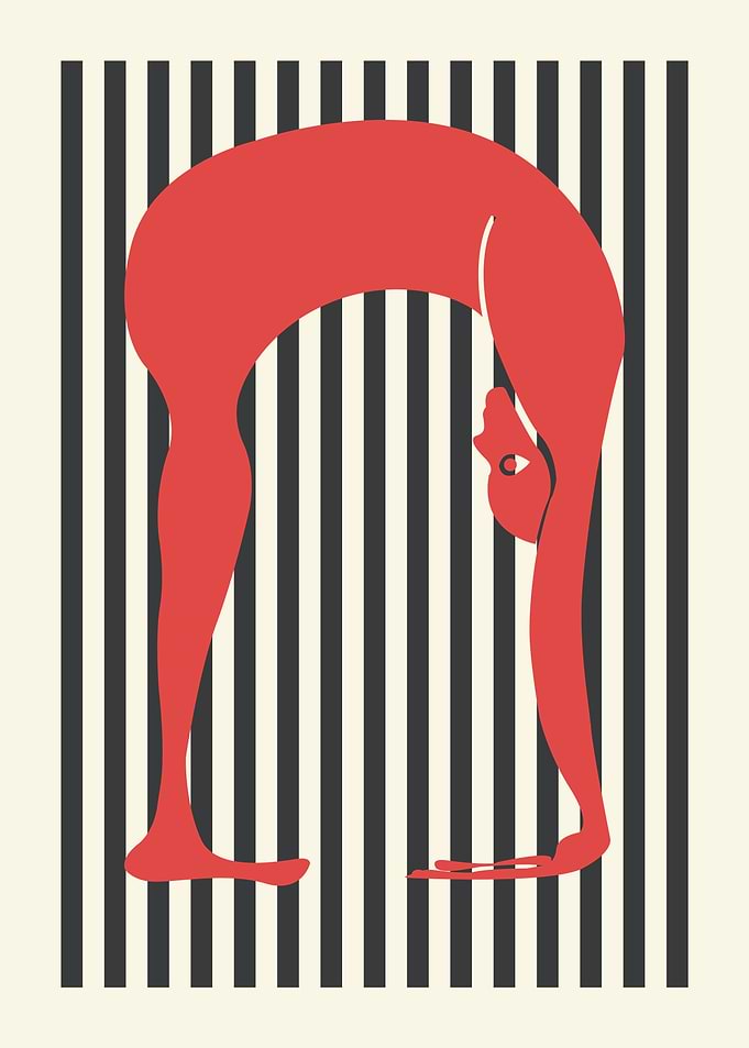 Red Figure Yoga Pose