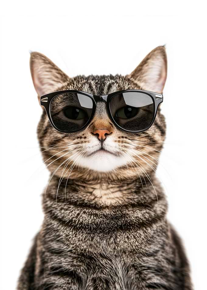 Cool American Bobtail Cat in Sunglasses