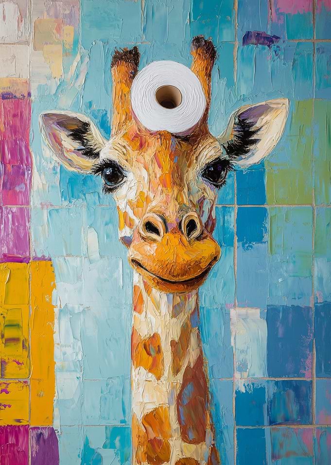 Giraffe with Toilet Paper