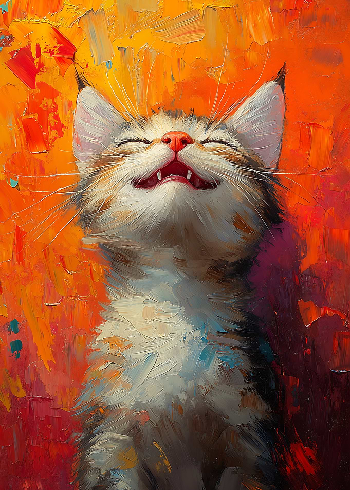 Happy Kitten Painting