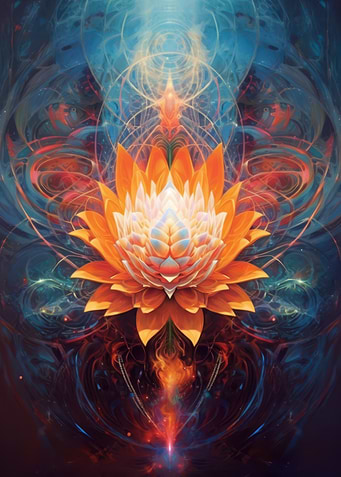 Orange Lotus in Cosmic Bloom