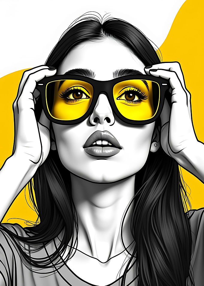 Woman in Yellow Sunglasses