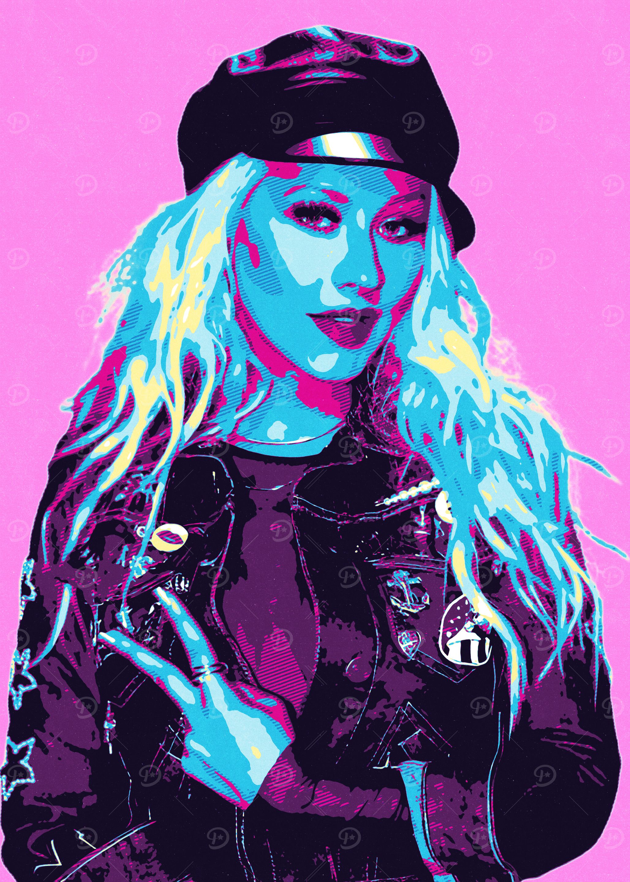 Christina Aguilera Retro Art Portrait