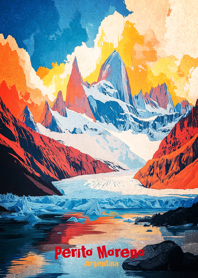 Perito Moreno Art Poster