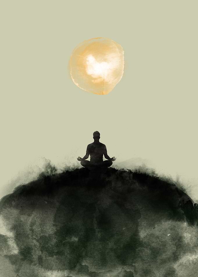 Zen Meditation Watercolor