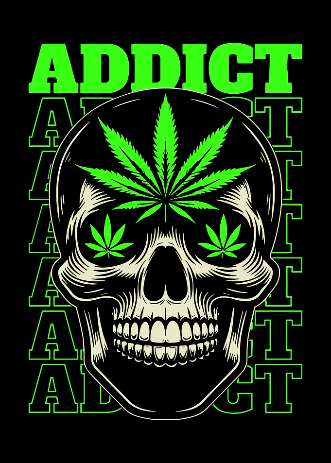 Cannabis Skull Addict