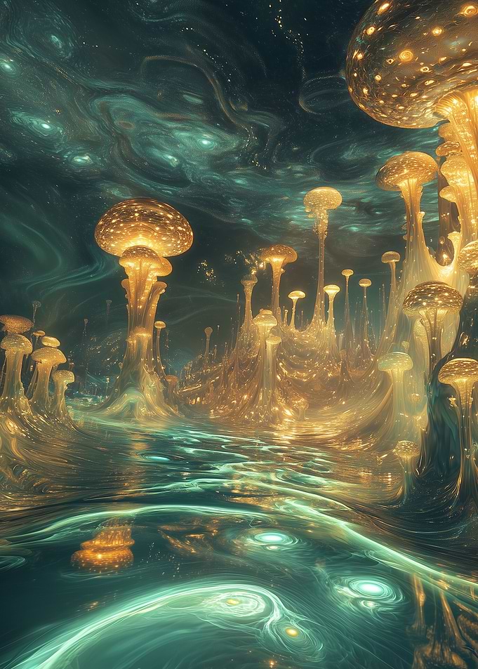 Glowing Mushroom Forest