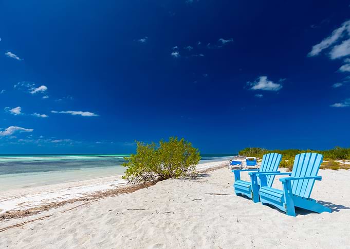 Beach Chairs Under Blue Sky, Cuba