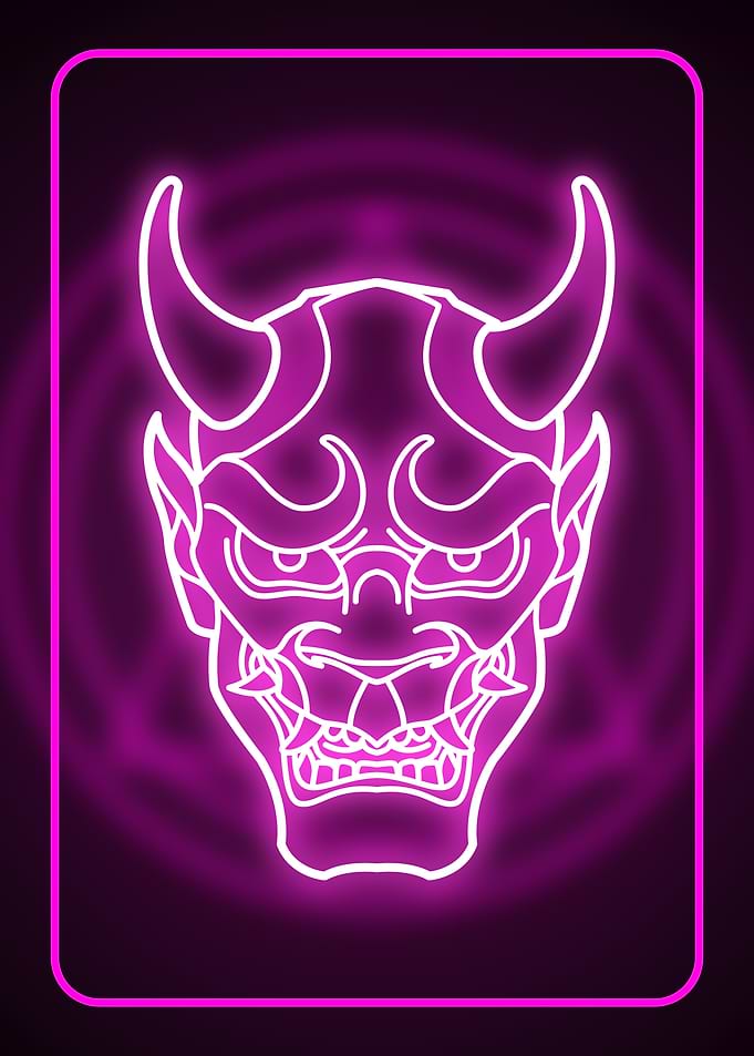 Neon Oni Mask