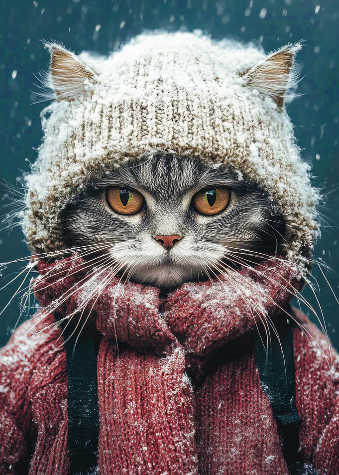 Cat in Winter Gear