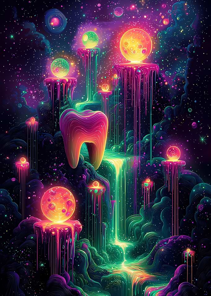Neon Cosmic Cascade