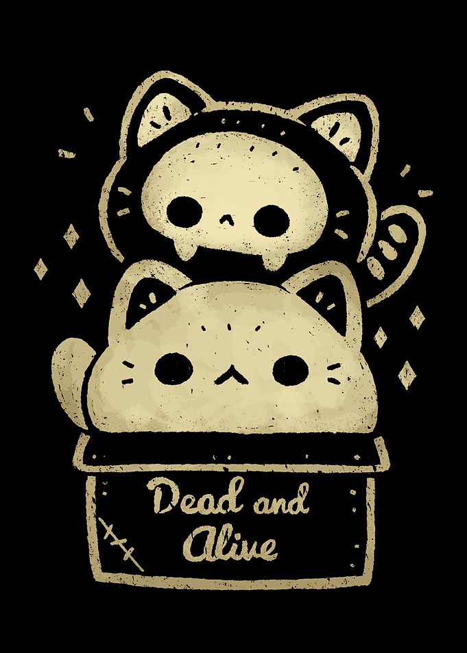 Creepy Kawaii Schrodingers Cat