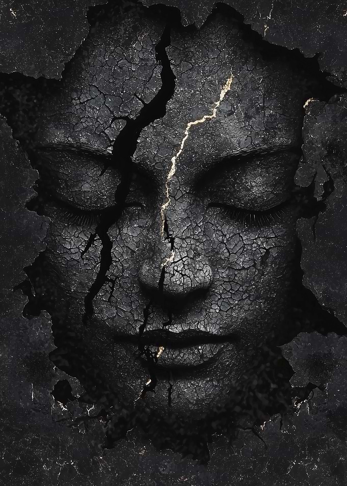 Cracked Face Abstract Art