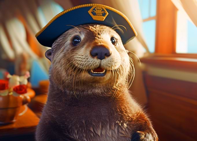 Smiling Sea Otter Captain