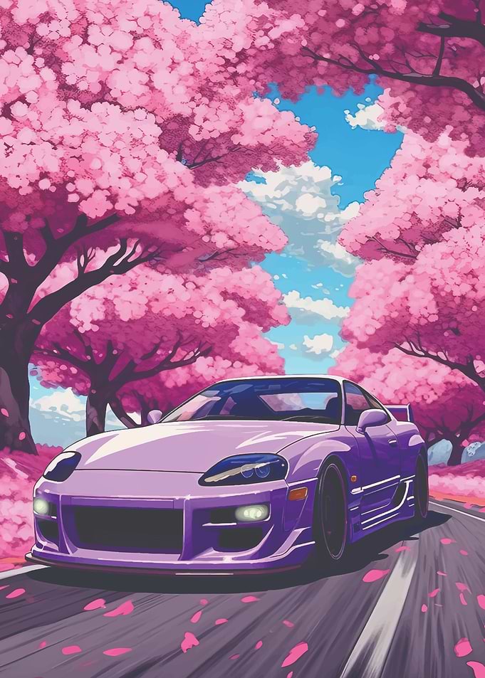 Purple Supra Under Cherry Blossoms