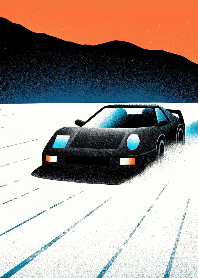 Black Sports Car Drifting