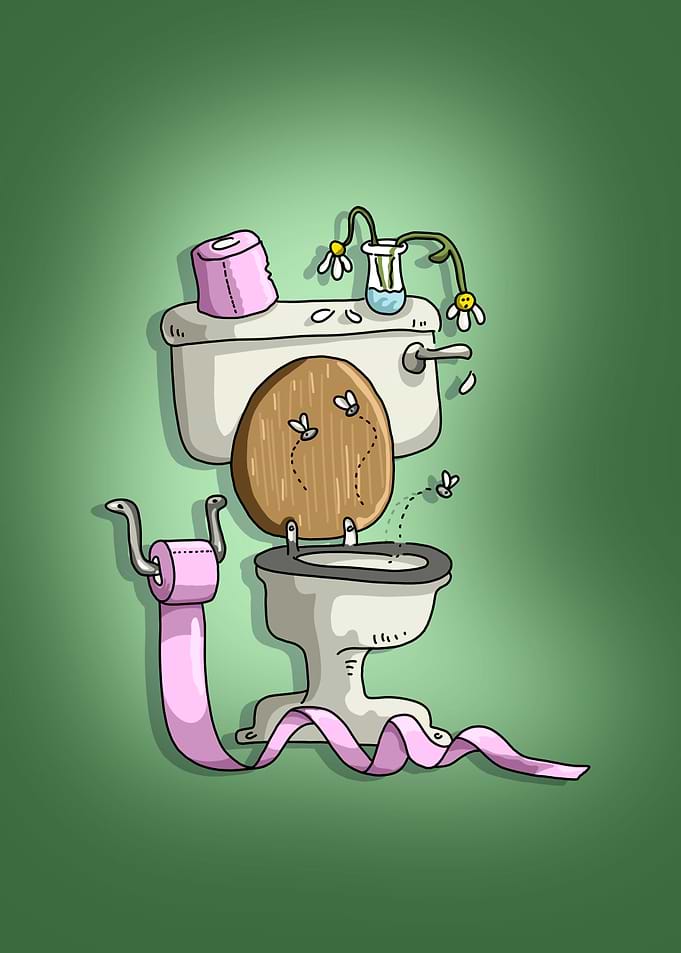 Green Toilet funny Trouble
