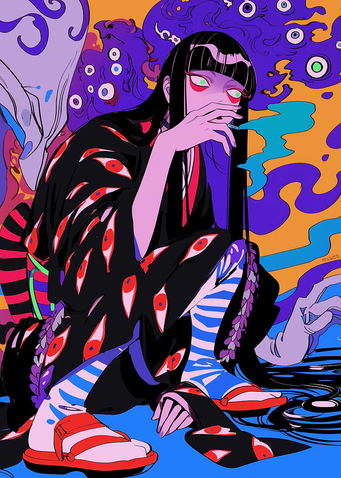 Anime Girl with Eyes
