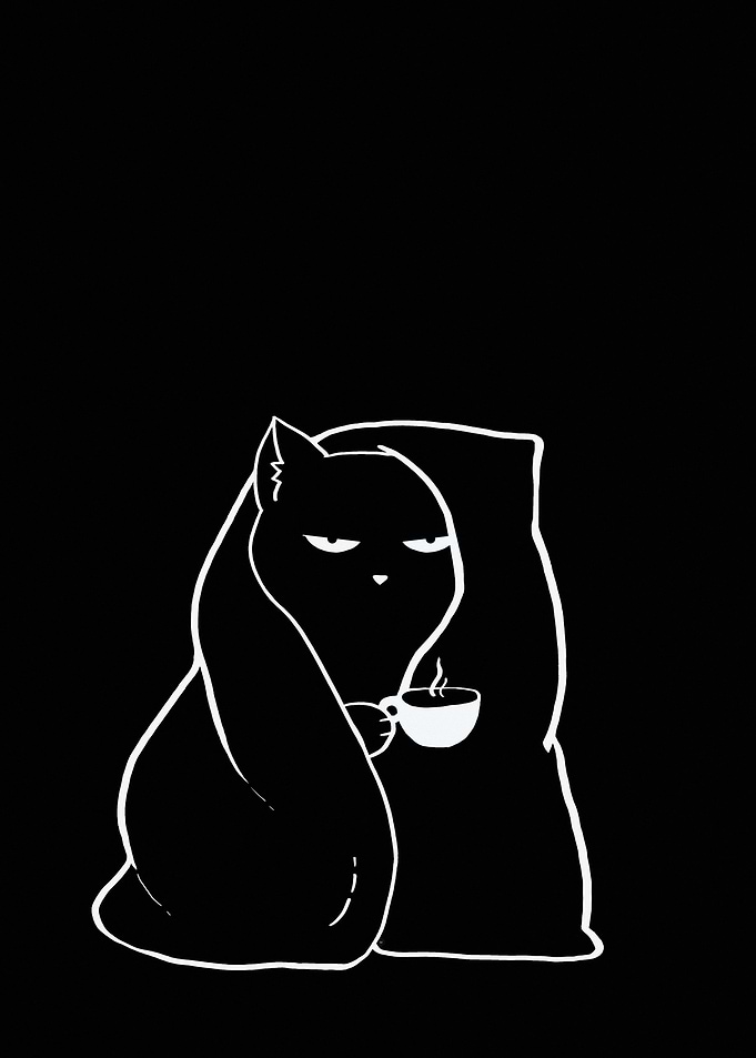 Cat with Coffee