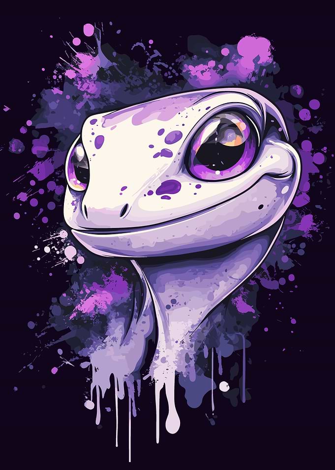 Purple Gecko Portrait