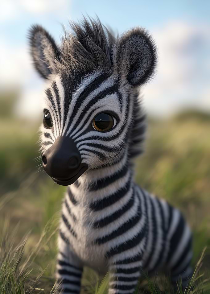Cute Cartoon Baby Zebra