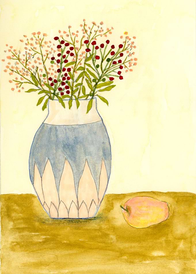 Watercolor Floral Still Life Botanical Art
