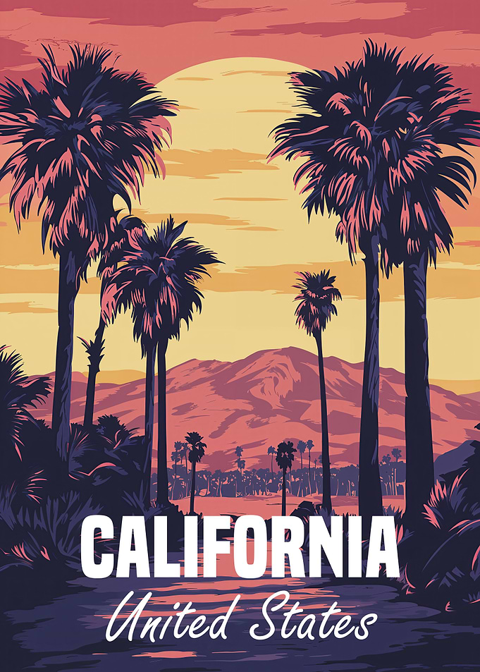 California Sunset Poster