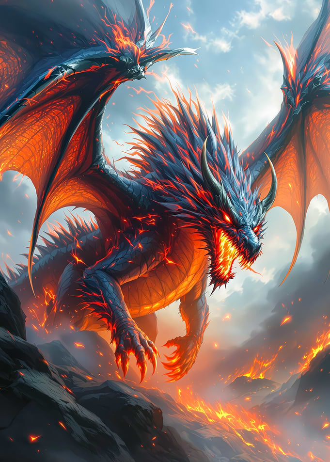 Fiery Dragon Illustration