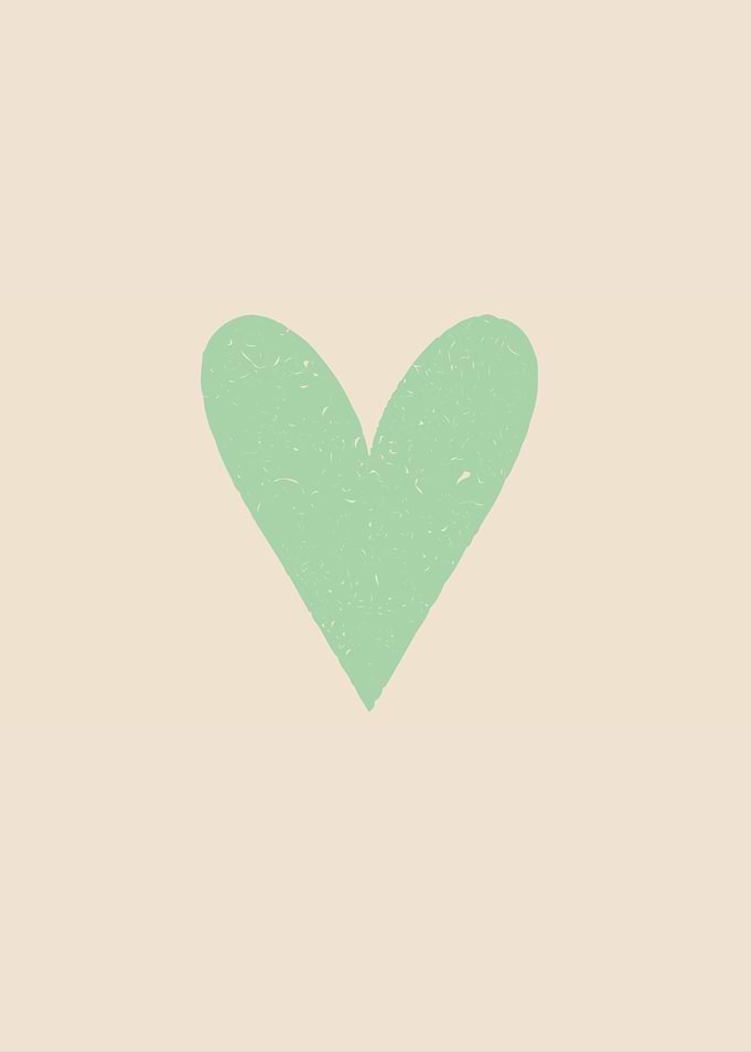 Green Heart Minimalist Art