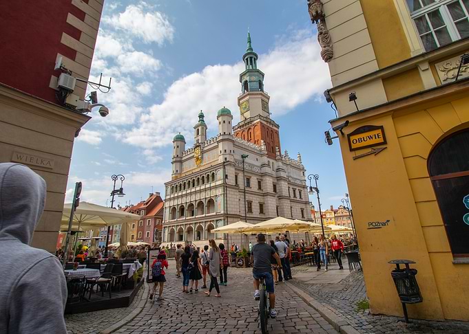 Old Town Square with Clock Tower Poznań is a centre of trade, sport, education, technology and tourism