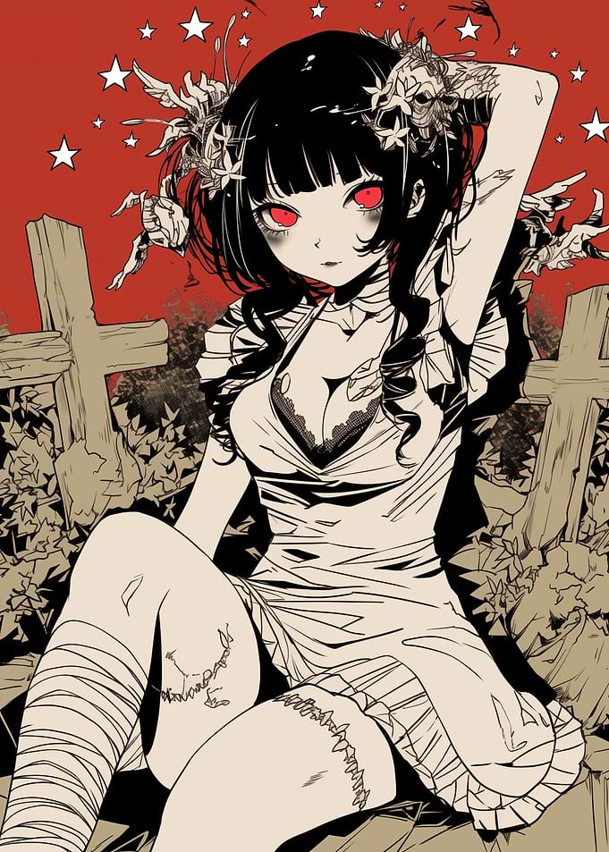 Zombie Girl in Graveyard