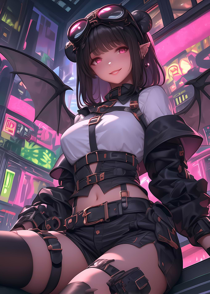 Anime Girl with Wings Gaming