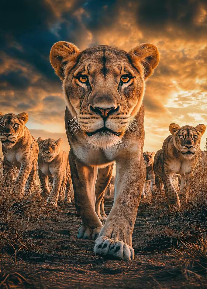 Lion Pride Sunset Walk