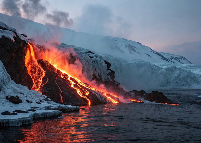 Lava Flow into Ocean