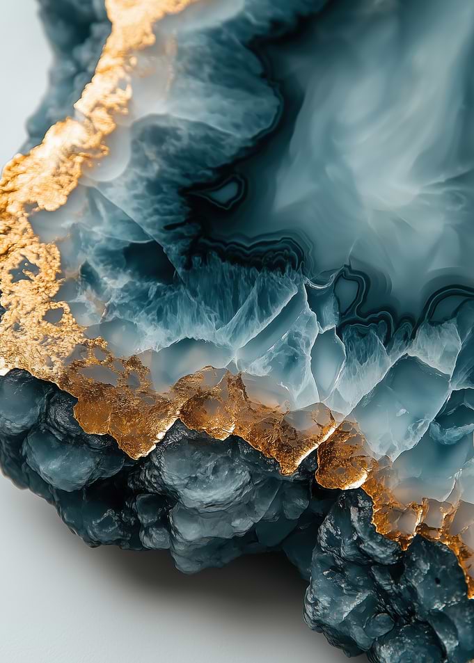 Agate Geode with Gold