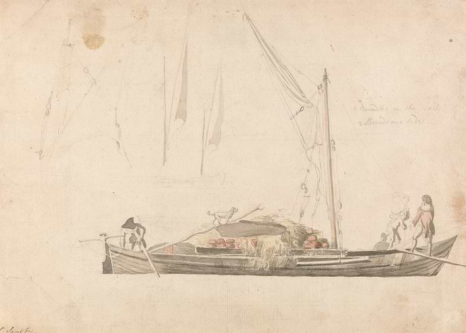 Boat with Hay and Figures