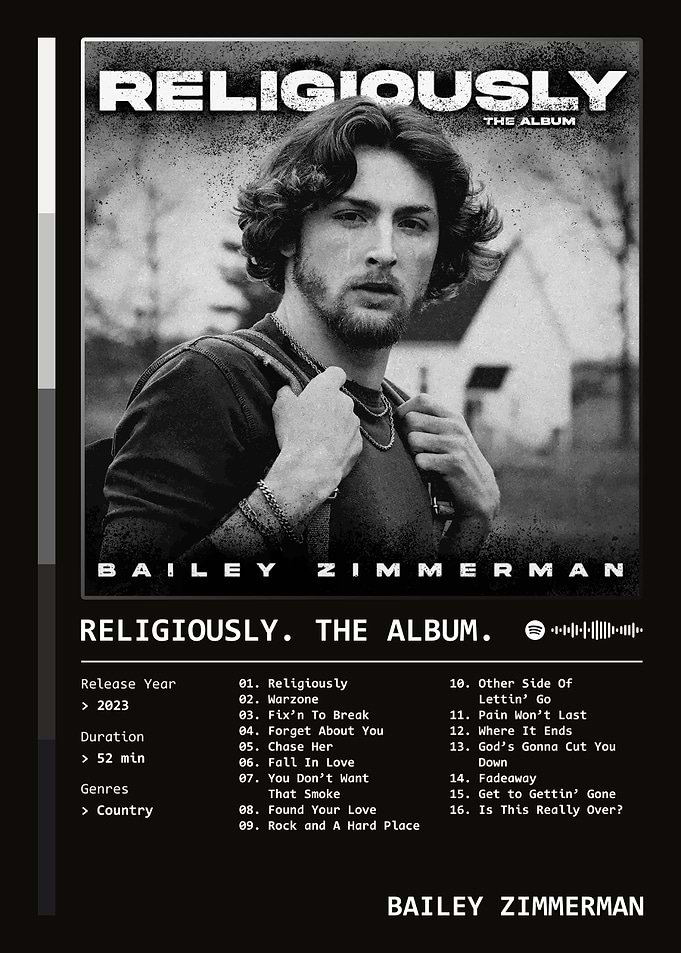 Religiously. The Album. (2023) Album by Bailey Zimmerman