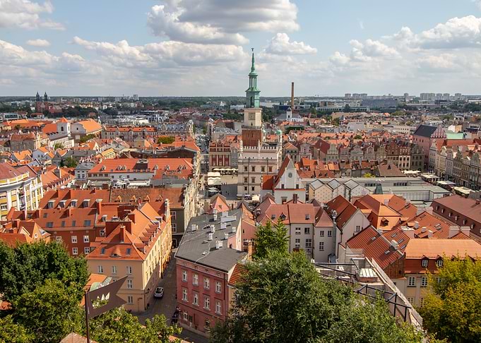 Poznań is a centre of trade, sport, education, technology and tourism. Old Town Cityscape
