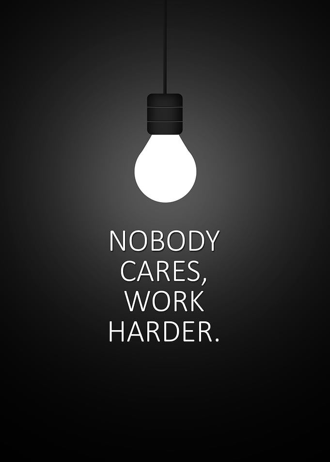 Work Harder Lightbulb Poster