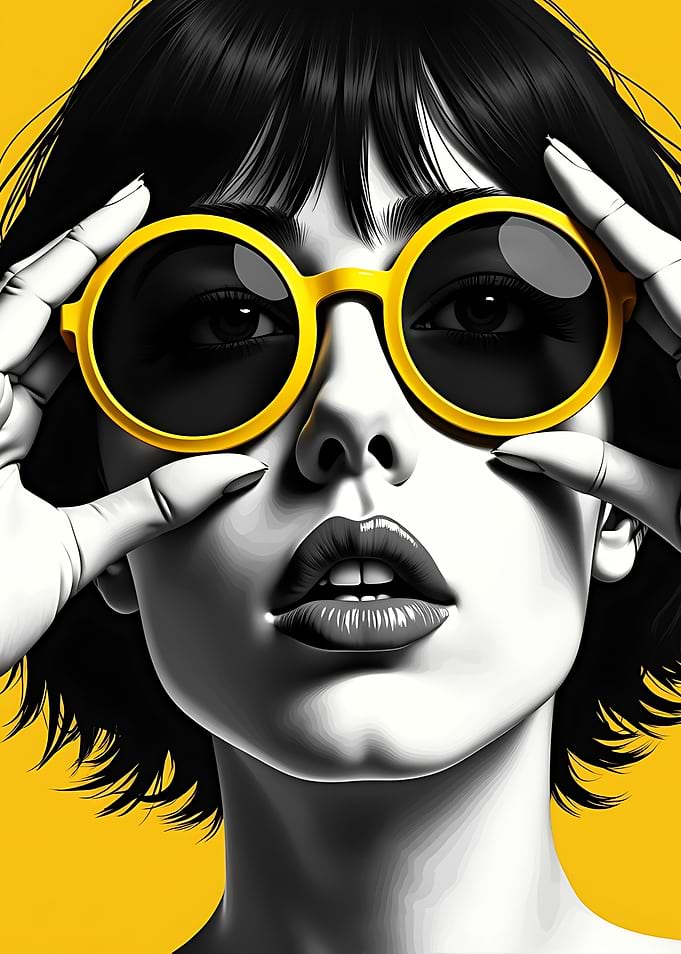 Woman in Yellow Sunglasses