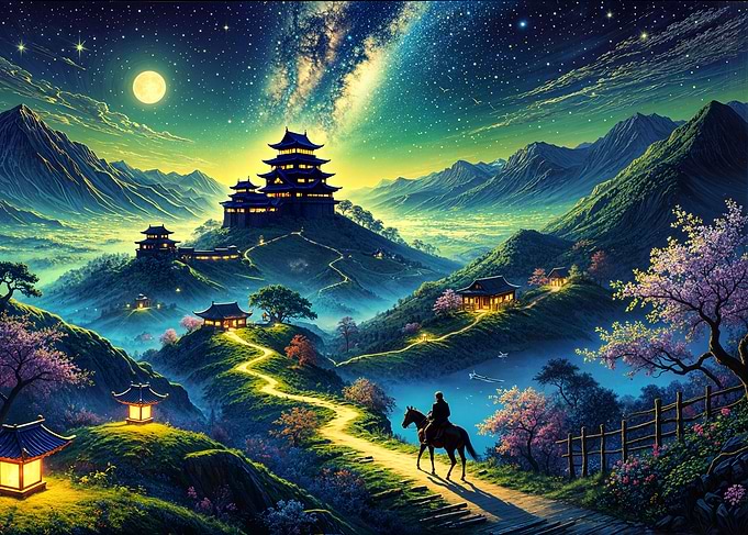 Nighttime Fantasy Landscape