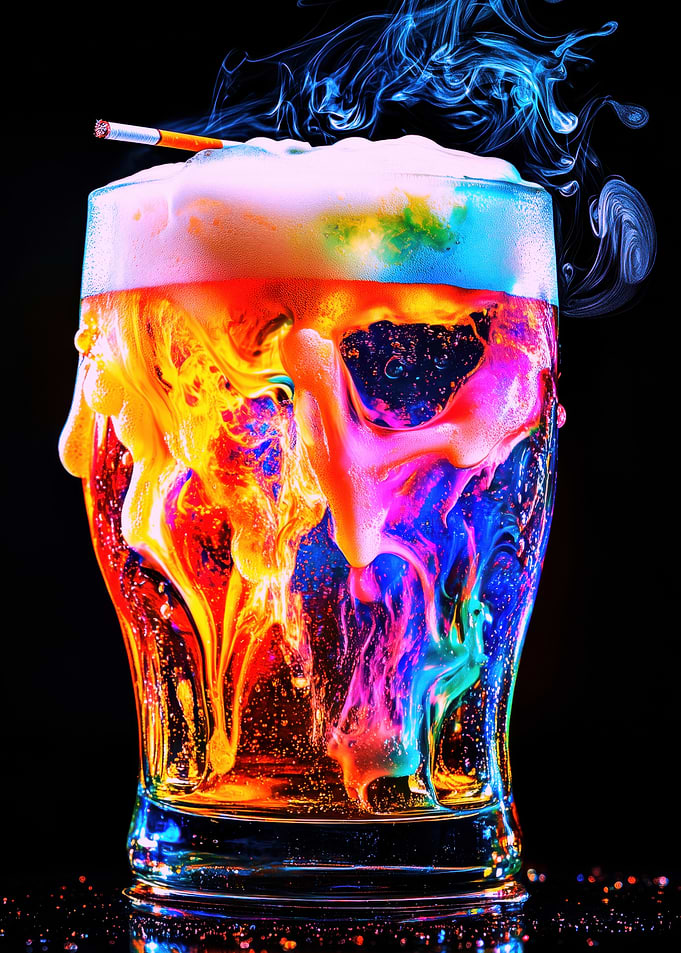 Rainbow Beer with Smoke