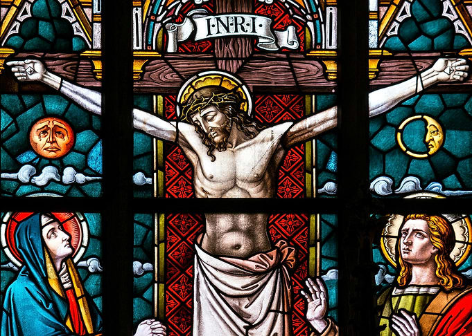 Stained Glass Crucifixion, Jesus