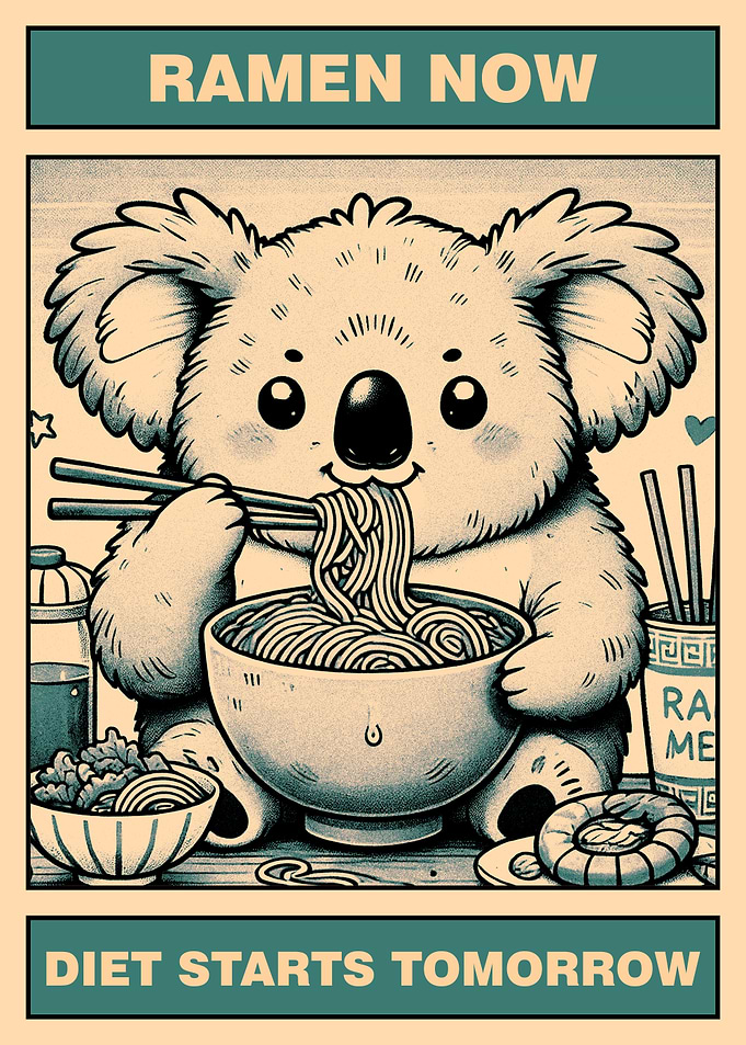 Koala Eating Ramen
