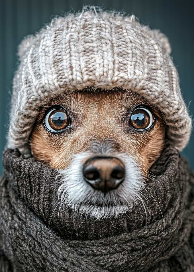 Dog in Winter Gear